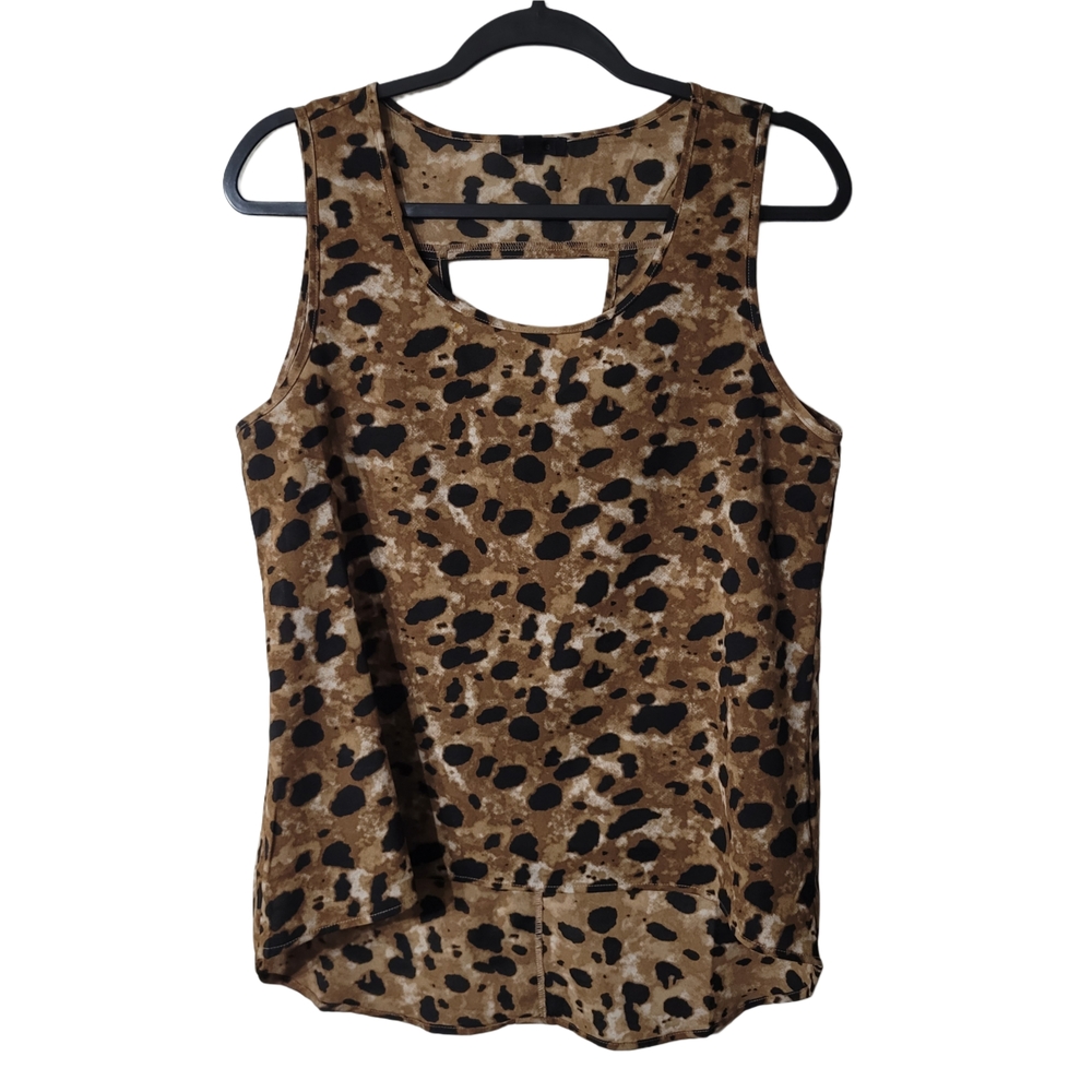 Edge Brown and Black Animal Print Tank Top Size Medium